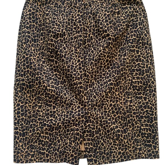 J. Crew leopard print pencil  skirt - Picture 5 of 10